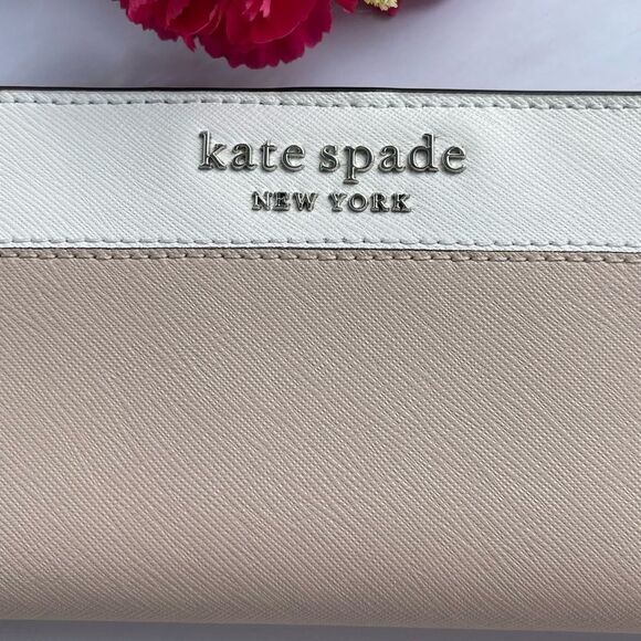 Kate Spade Warm Beige Slim bifold wallet Clutch NEW - Picture 5 of 5